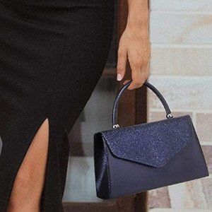 EVENING Bag Party Clutches Wedding Purses Cocktail Prom, Navy Blue